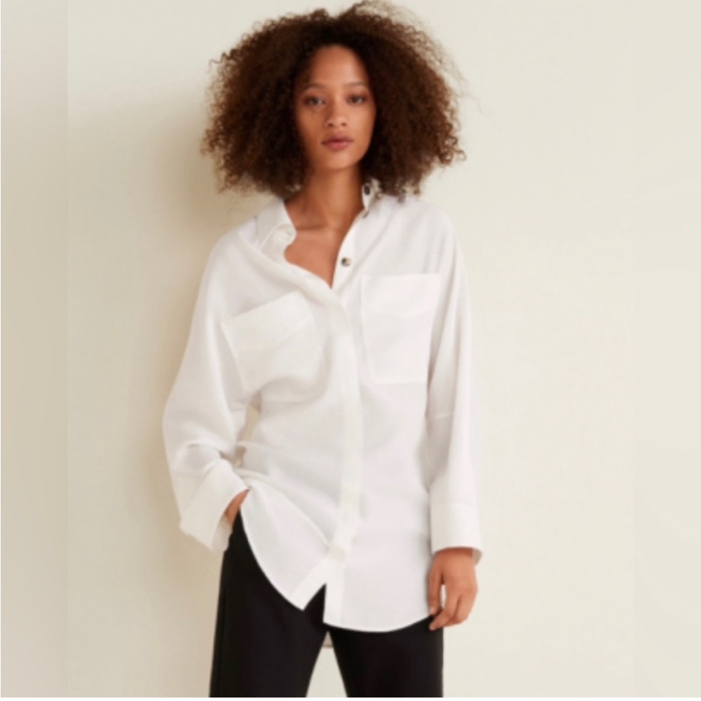 MANGO white button down shirt
